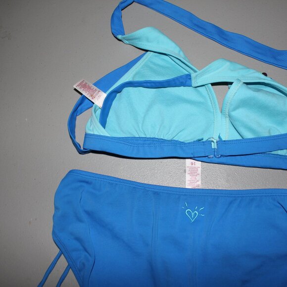 Blue 2 Pcs Justice Bikini Swimsuit Size 16 - Picture 6 of 10